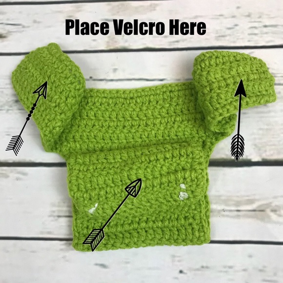 Newborn Baby Crochet Knit Frog Outfit Photo Prop - Picture 7 of 8